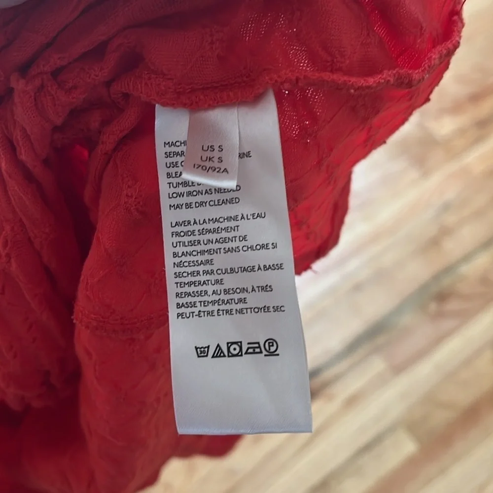 FREE PEOPLE ladybug long sleeved corset shirt size small